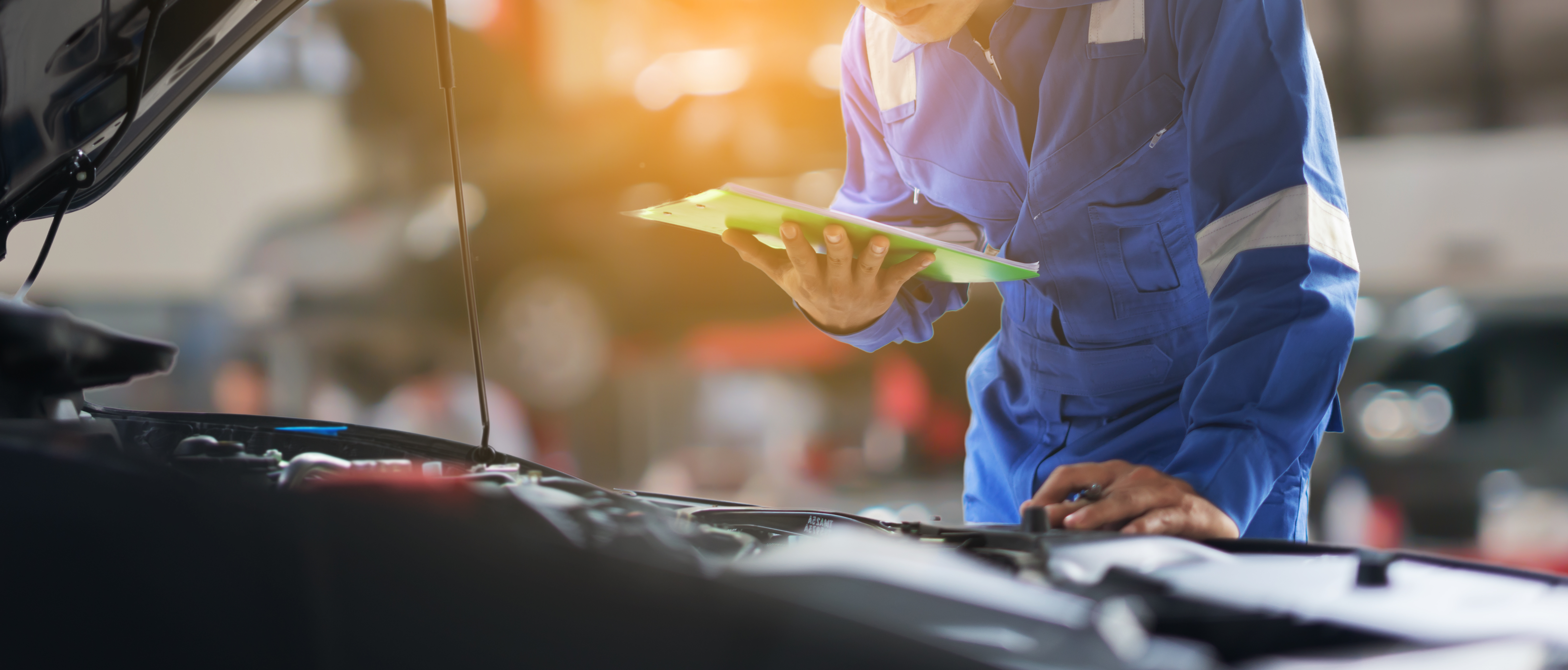 Mechanic doing a vehicle inspection