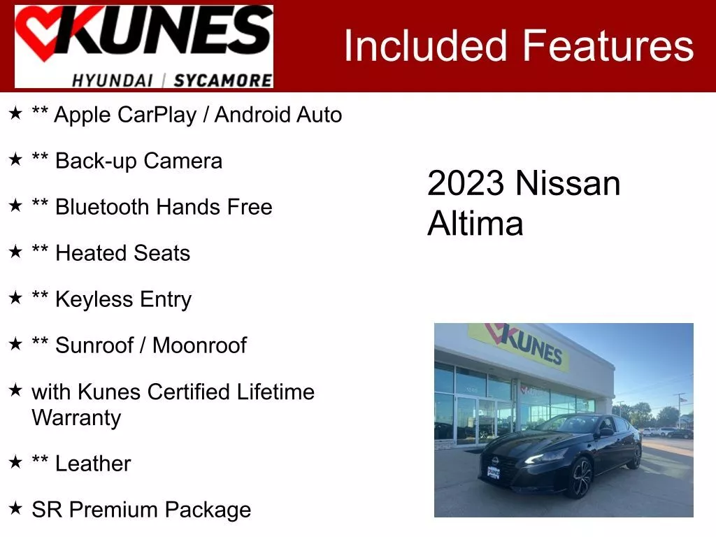 Used 2023 Nissan Altima SR with VIN 1N4BL4CW2PN358159 for sale in Sycamore, IL