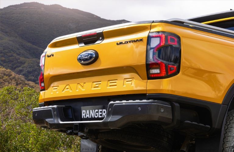 Yellow 2023 Ford Ranger Wildtrak Tailgate