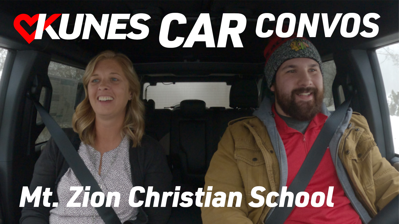 Pictured left to right: Amy Quernemon, principal of Mt. Zion Christian School, and Evan Ferguson, Kunes Auto& RV Group Videographer