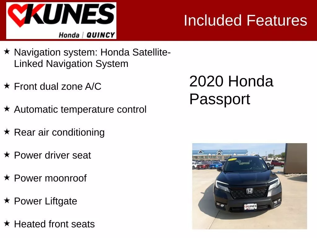 Used 2020 Honda Passport Elite with VIN 5FNYF8H02LB010071 for sale in Quincy, IL