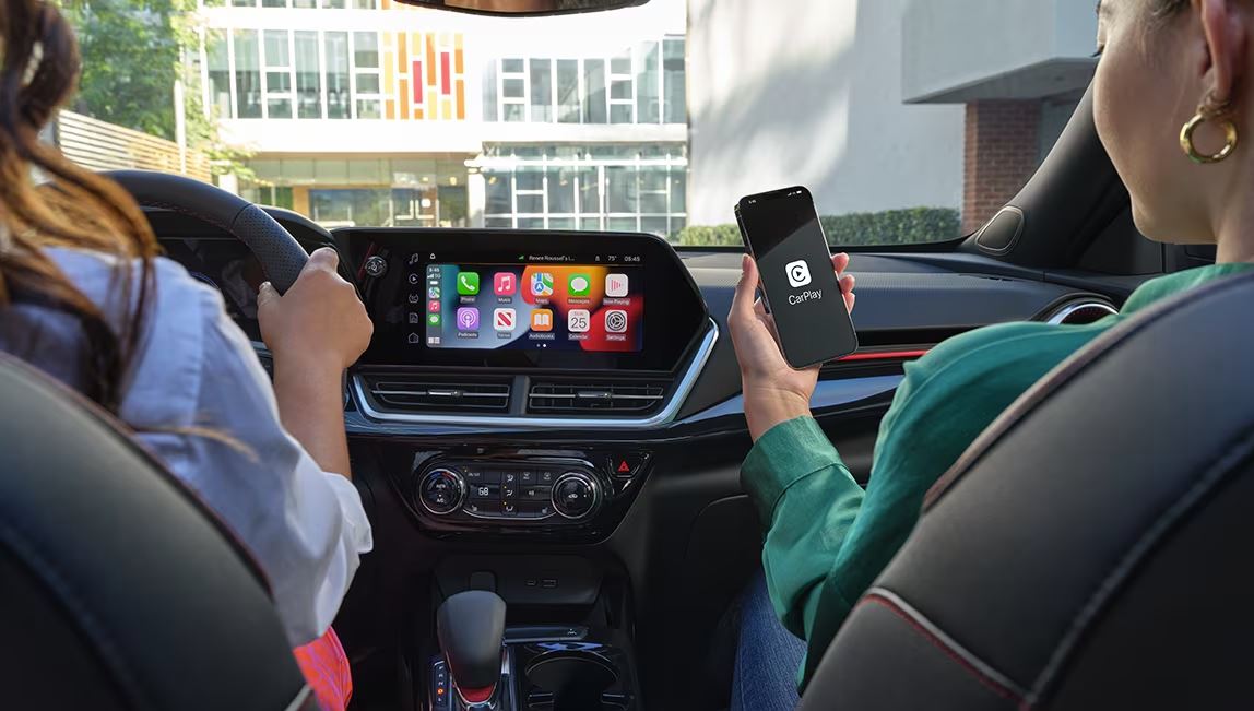 Apple Car Play interface on display inside the 2024 Chevrolet Trax