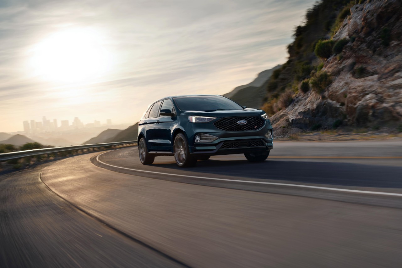 2024 Ford Edge Driving on Highway in Mountains