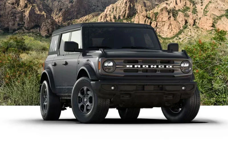 image of 4-door matte black ford bronco big bend 