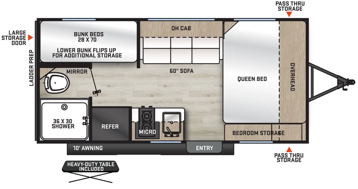 Coachmen Catalina Summit Series 7 164BH - DSO interior layout