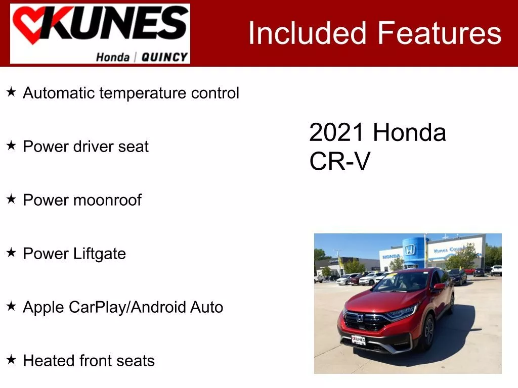 Used 2021 Honda CR-V EX-L with VIN 7FART6H81ME028932 for sale in Quincy, IL