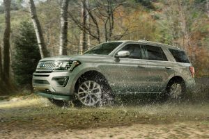 side view of a tan 2019 Ford Expedition