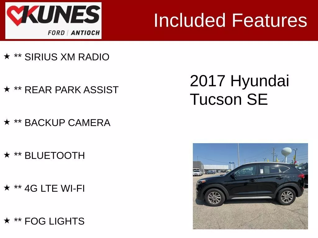 Used 2017 Hyundai Tucson SE with VIN KM8J3CA45HU433800 for sale in Antioch, IL