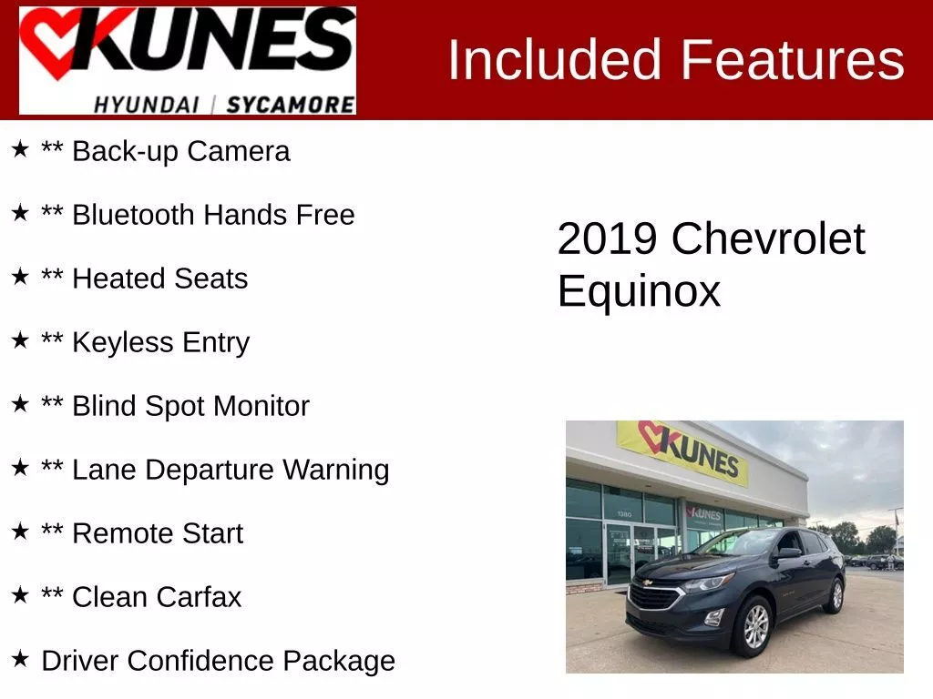 Used 2019 Chevrolet Equinox LT with VIN 3GNAXUEV0KS532640 for sale in Sycamore, IL