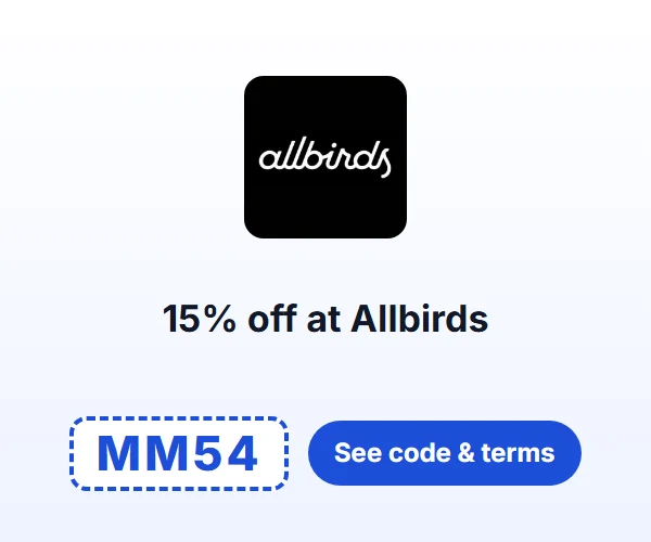 15% off at Allbirds — code MM54