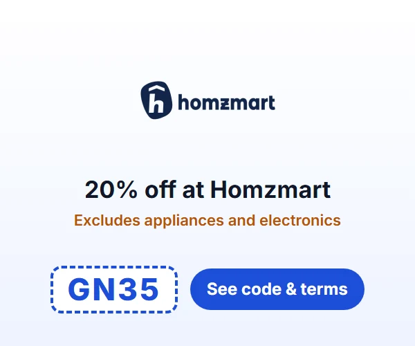 20% off at Homzmart — Excludes appliances and electronics — code GN35