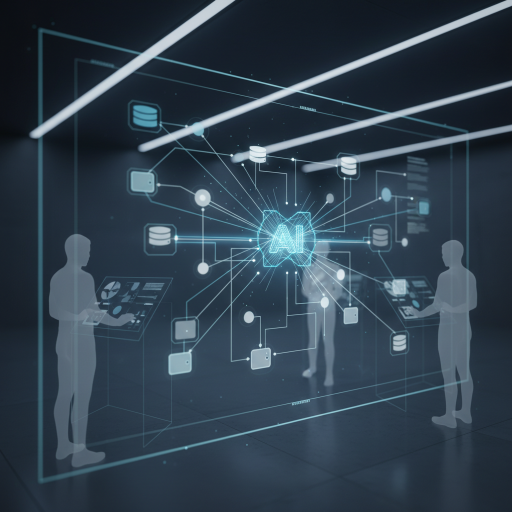 AI taking action visual representation