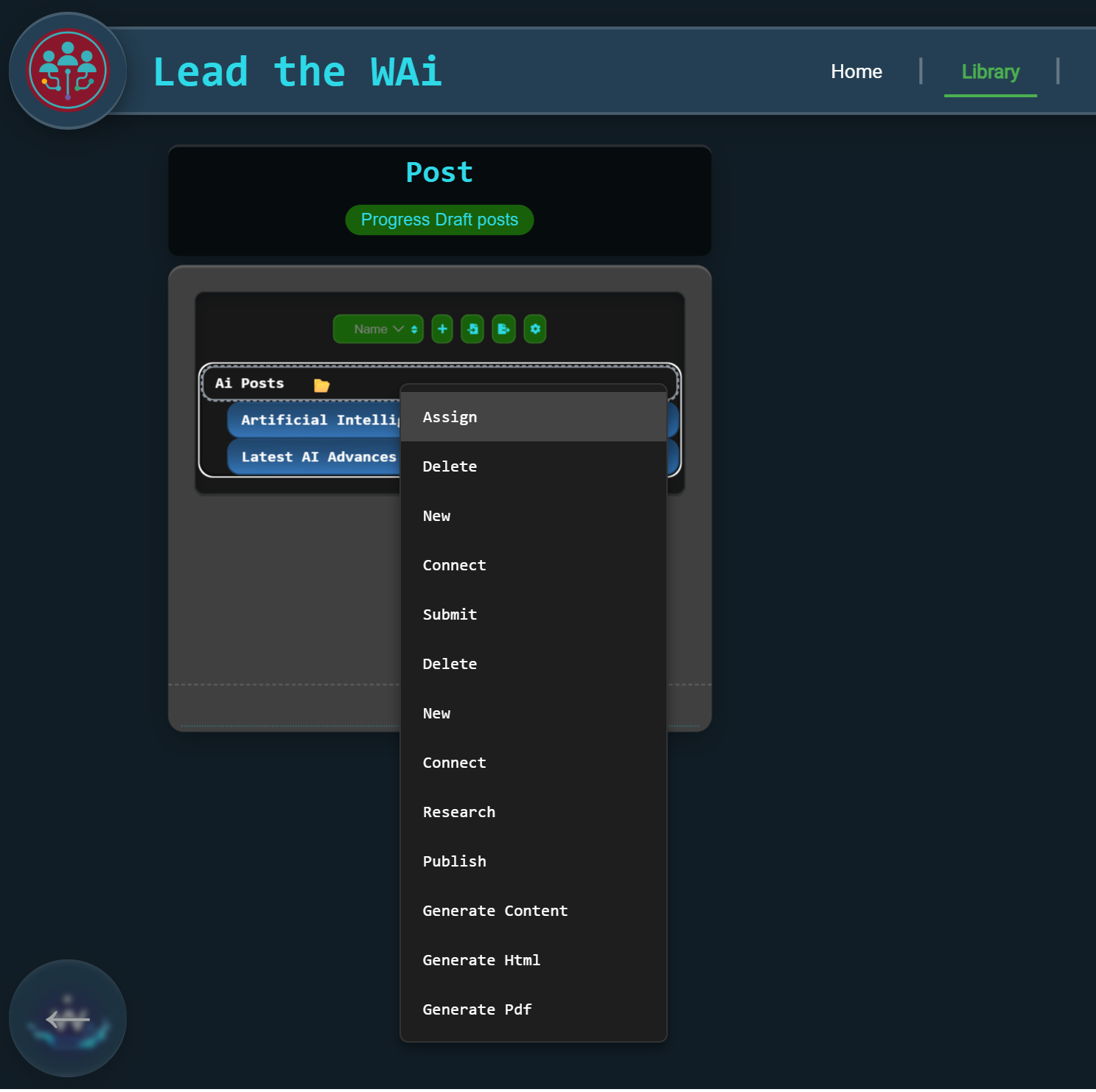 Assigning the AI Posts folder with desired status Scheduled