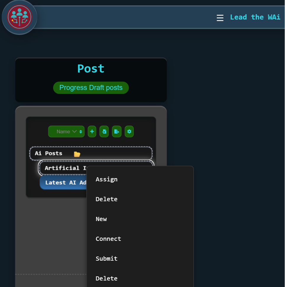 Assigning a draft post inside AI Posts folder