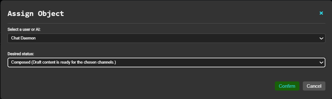 Assign composed status