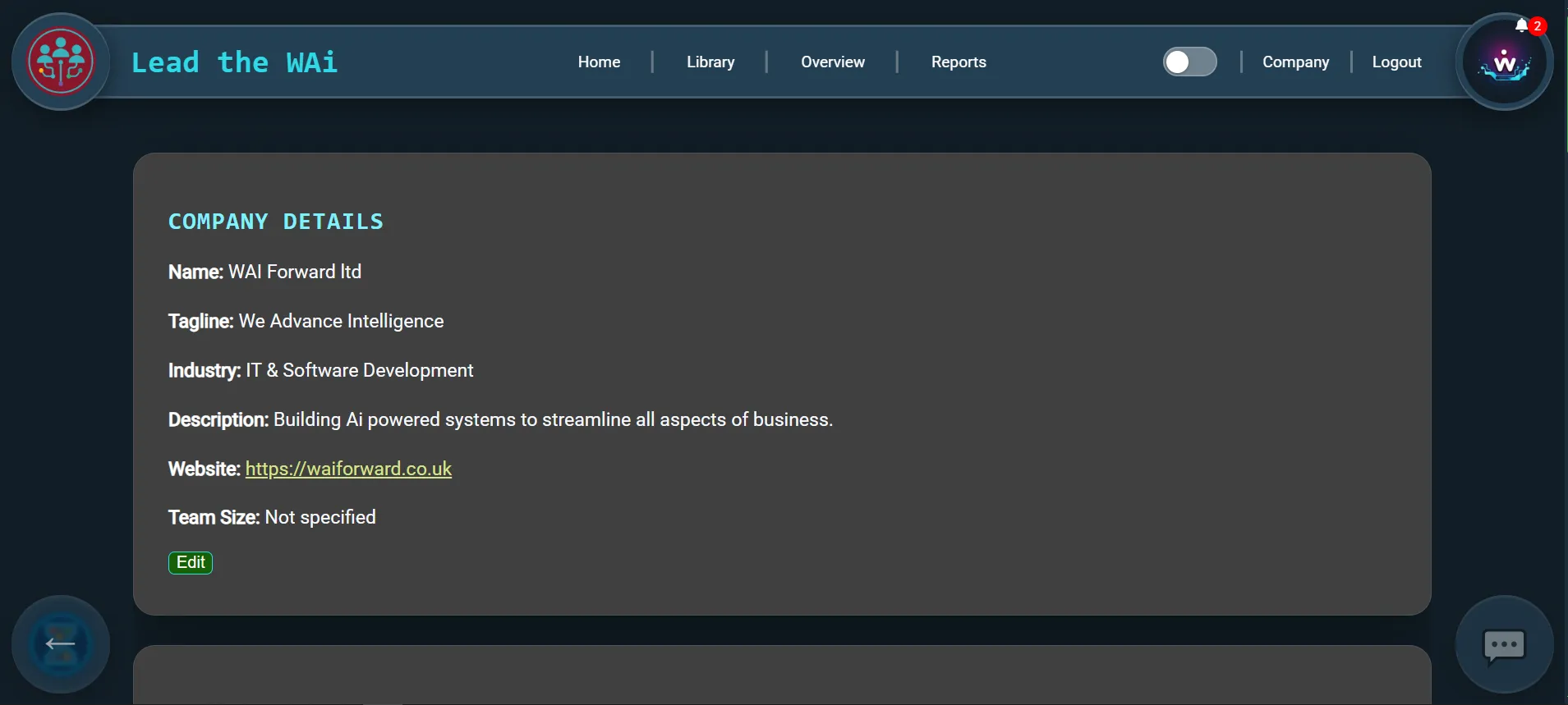 Lead the WAi Company Profile Screenshot