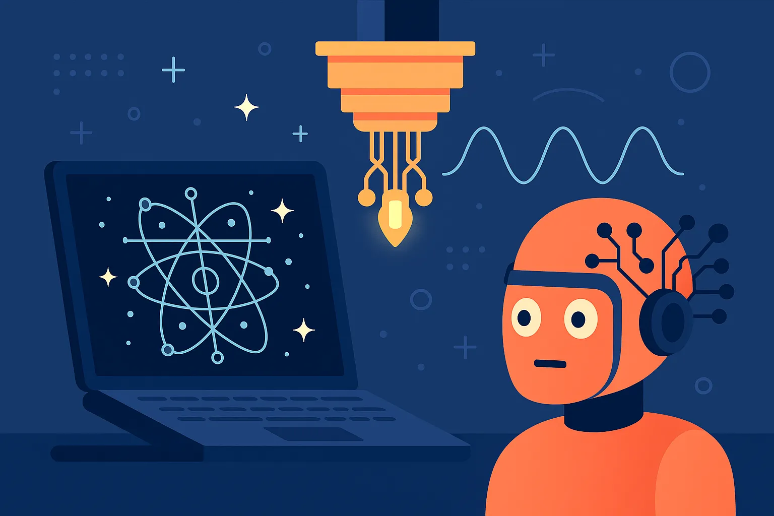 Quantum computing and AI illustration