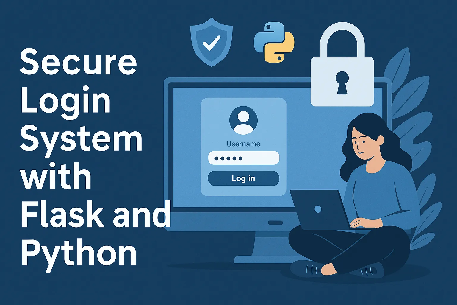Secure login system with Flask and Python — banner illustration
