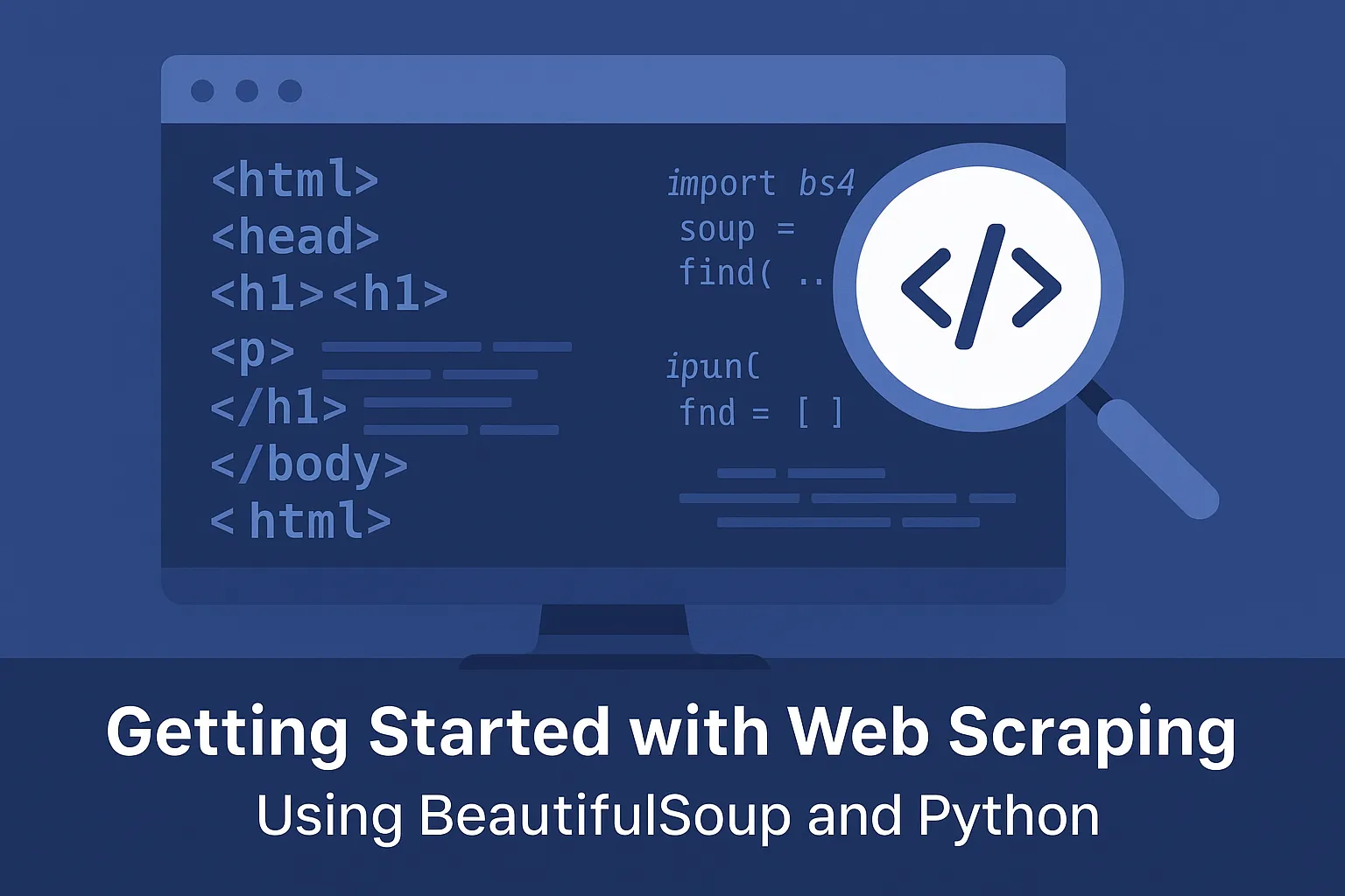 Web scraping with BeautifulSoup and Python — banner illustration