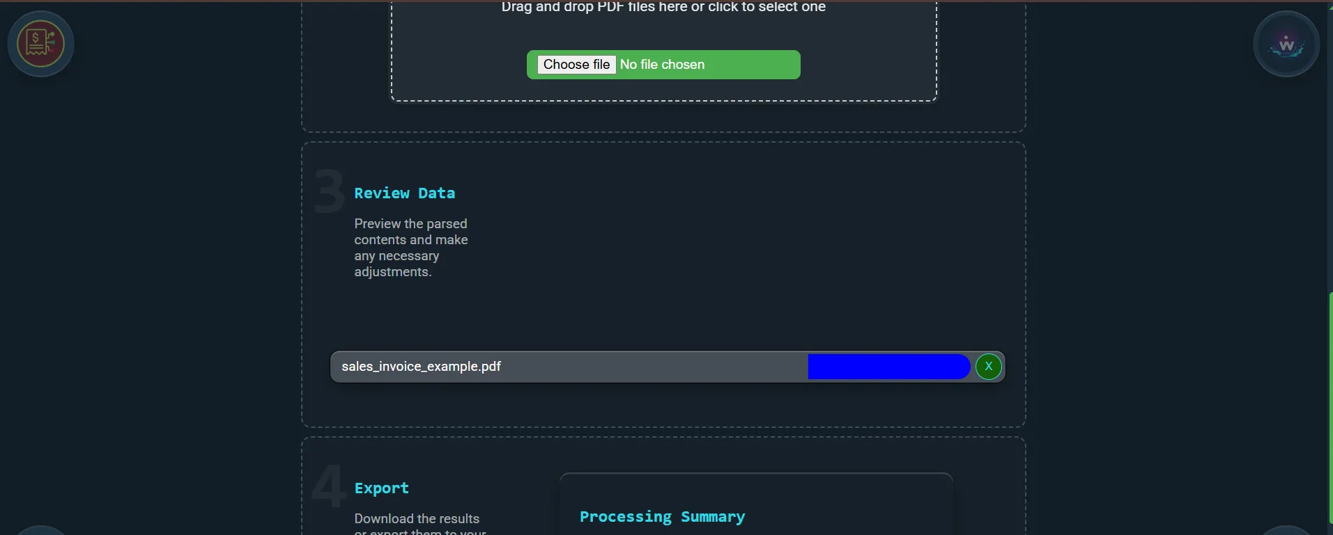 Step 3 - AI processing invoices