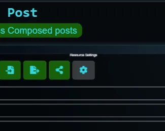 Lead the WAi Library page showing the Post resource settings control.