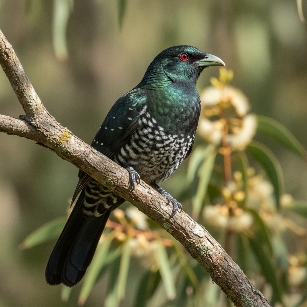 Stylised portrait of a Pacific Koel