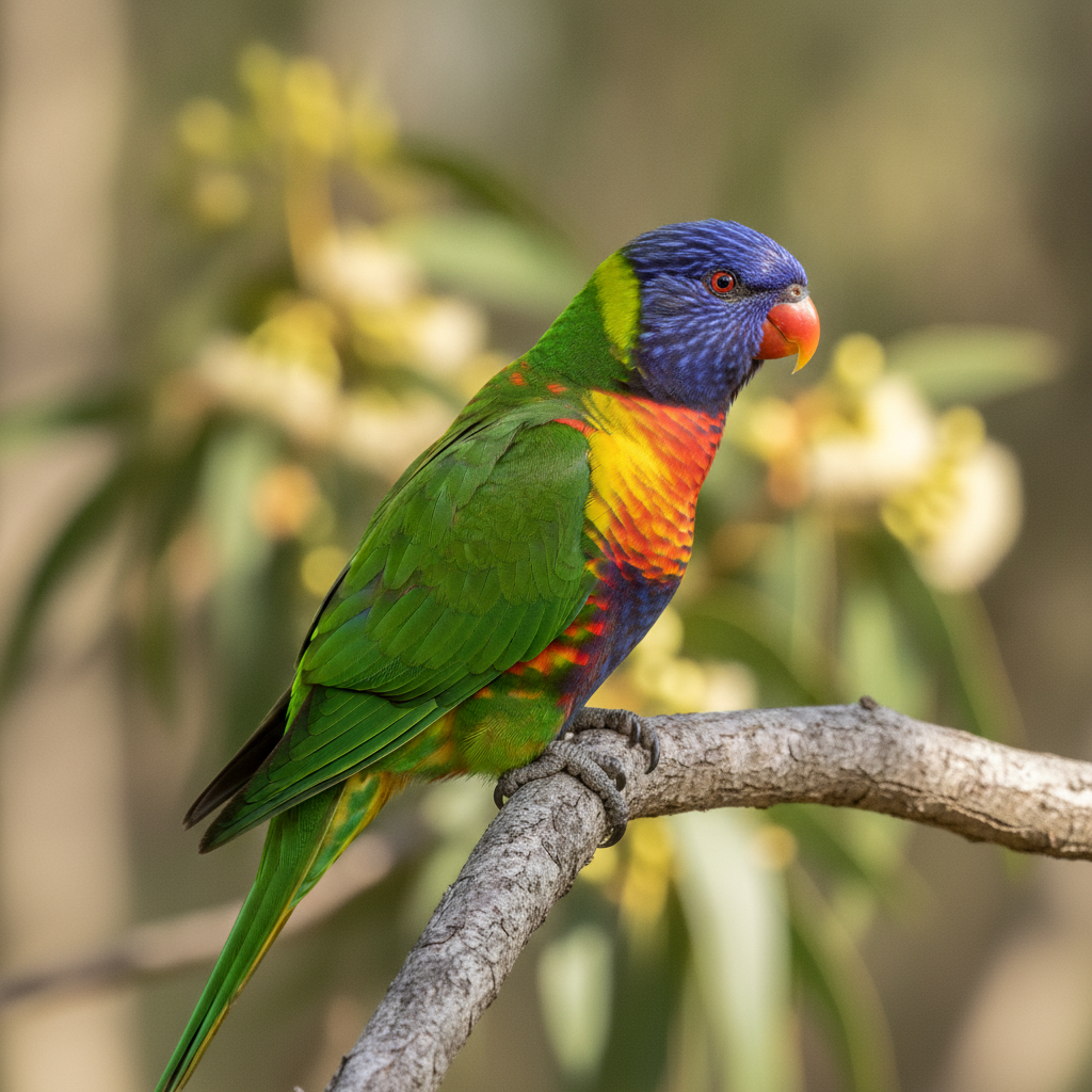 Stylised portrait of a Rainbow Lorikeet