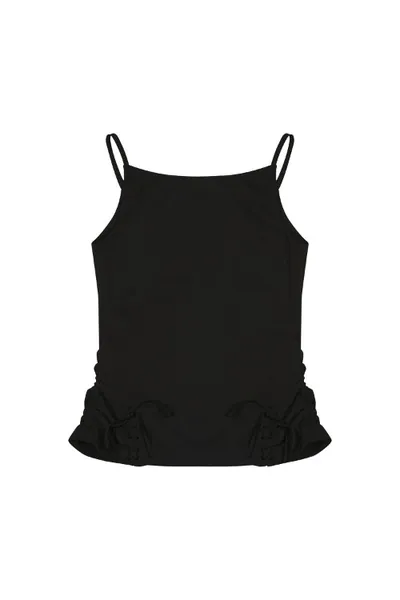 CLASSIC LINE CUT SLEEVELESS TOP (BLACK)