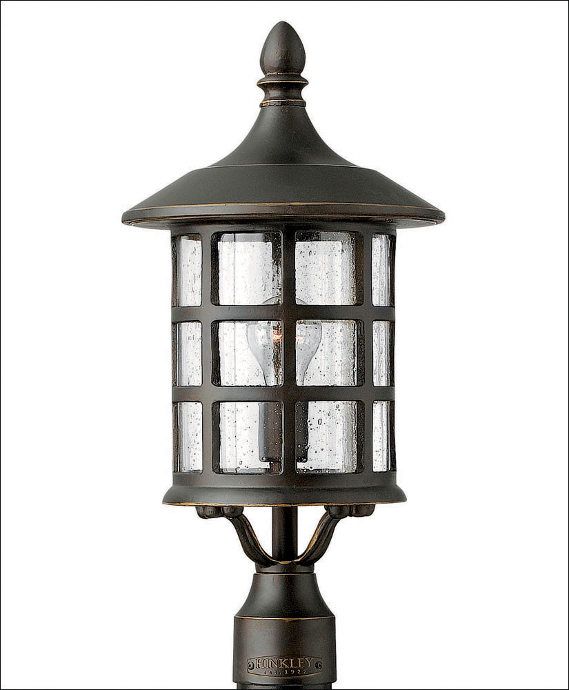 Freeport Coastal Elements LED 21 inch Oil Rubbed Bronze Outdoor Post Mount  Lantern, Low Voltage