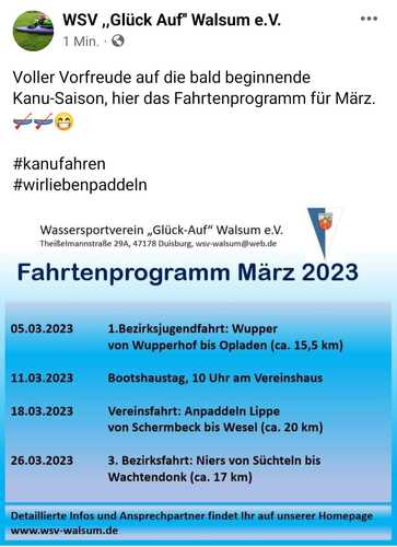 Neues Fahrtenprogramm