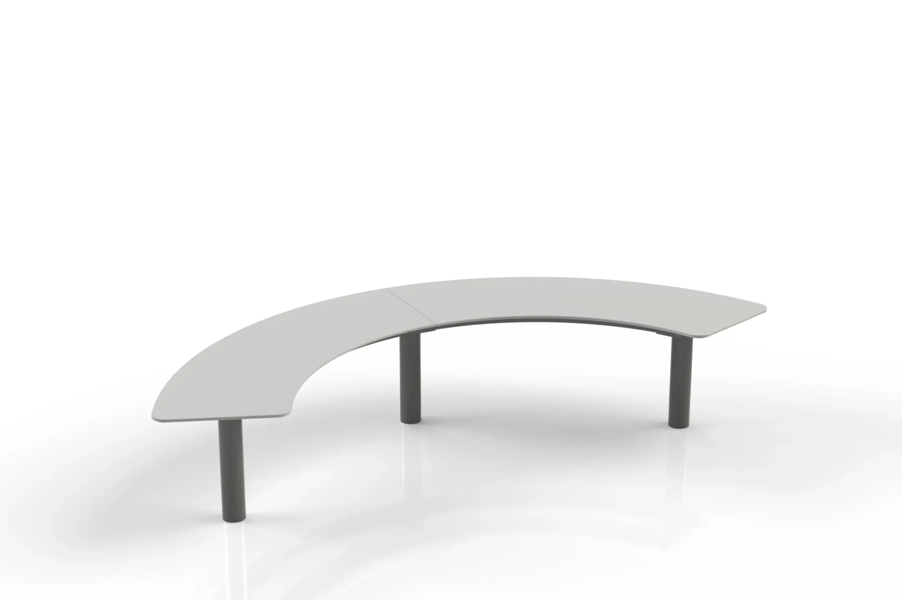 Halbkreisförmiges Sitzbankelement Tibia HPL
