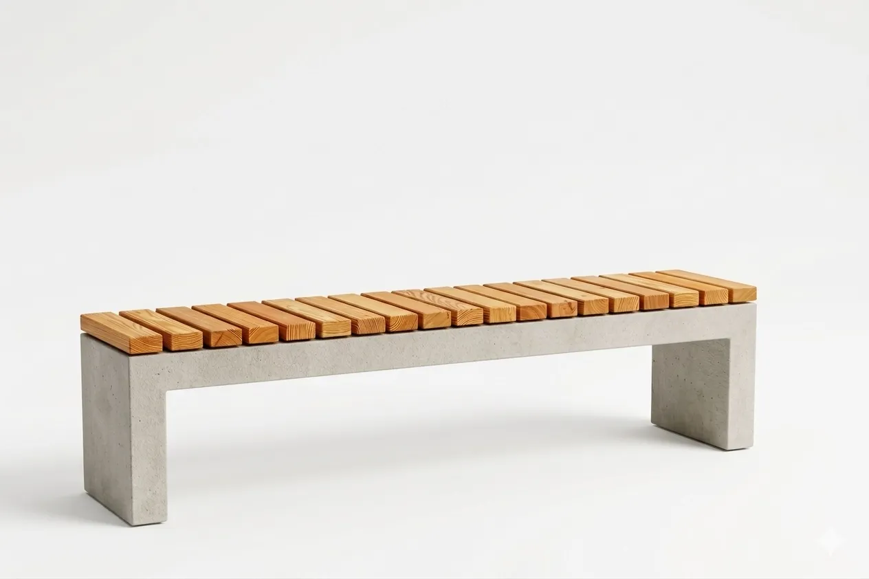 Sitzbank Massivum mit Holzauflage