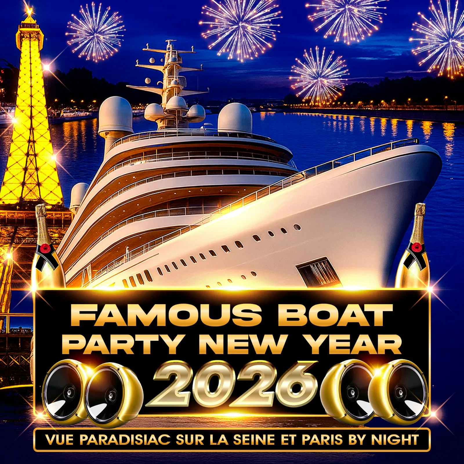 Famous Boat Party new year 2026 Concorde Tour eiffel