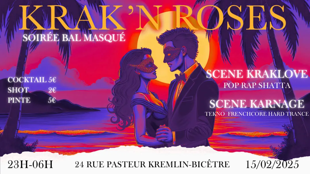 Affiche de KRAK'N ROSES - UNDER KRAKEN 15/02 - Le Kremlin-Bicêtre