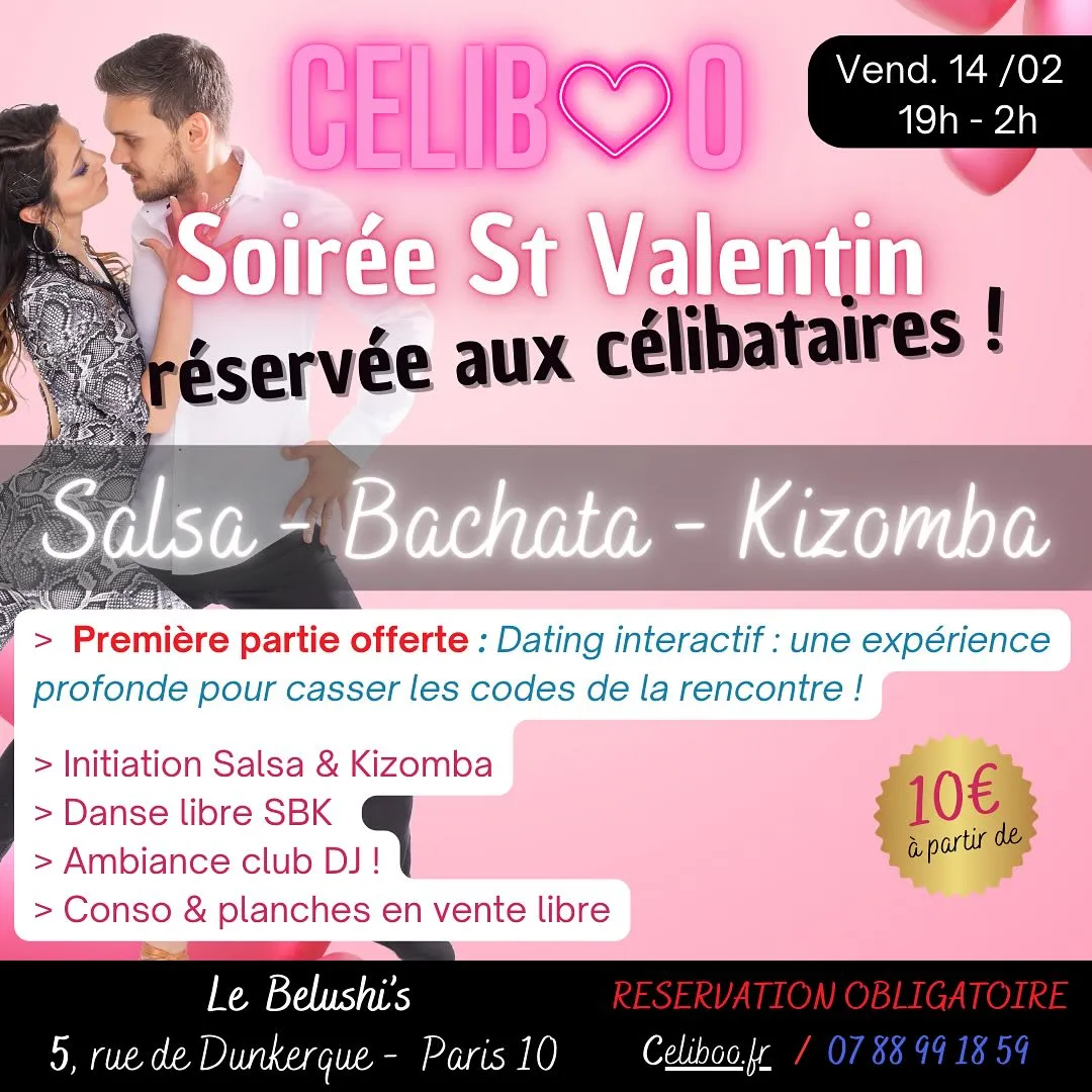 Soirée St Valentin - SBK + Club DJ - 100% Célibataires