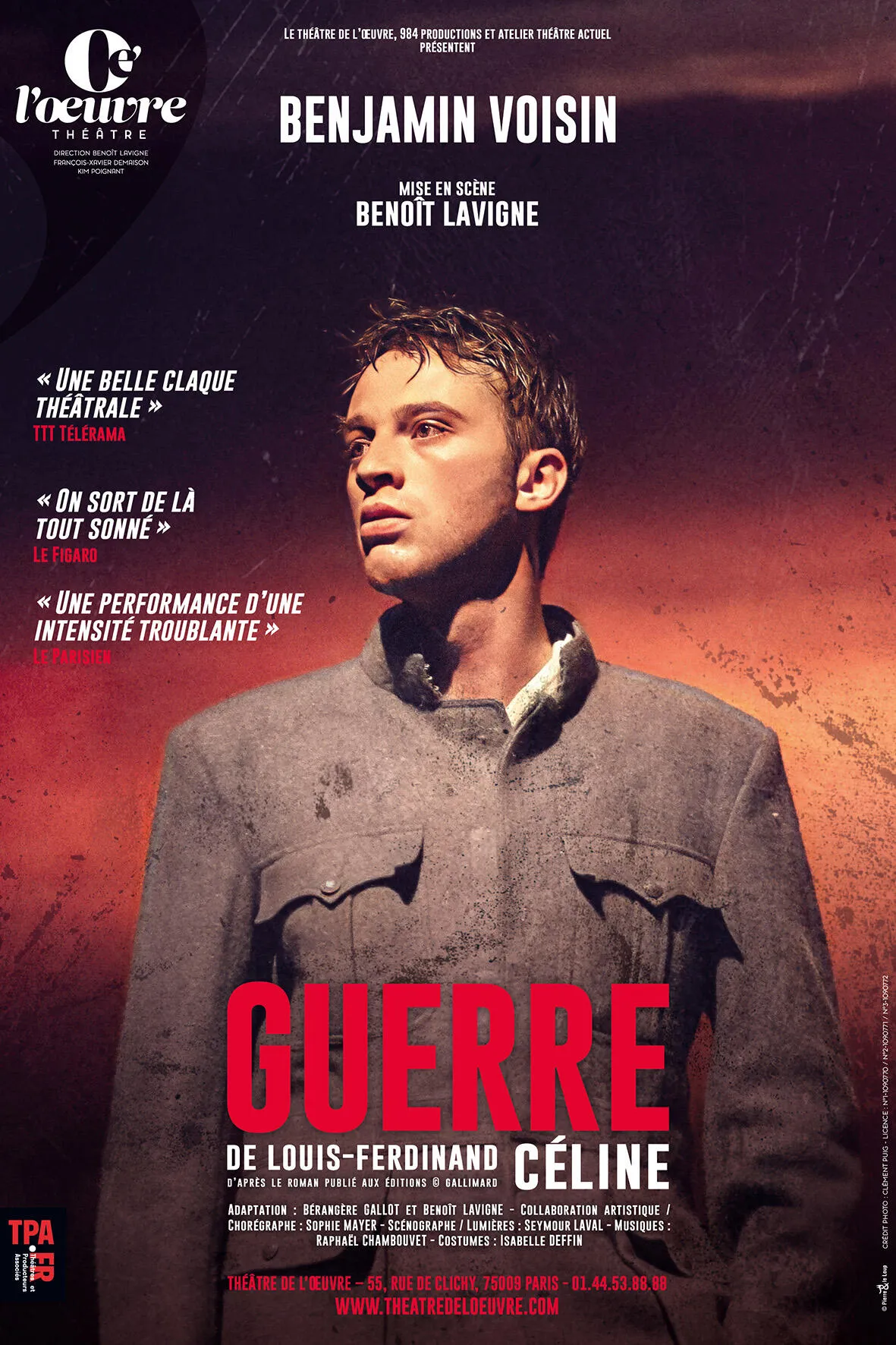 Affiche de Guerre, de Louis-Ferdinand Céline avec Benjamin Voisin