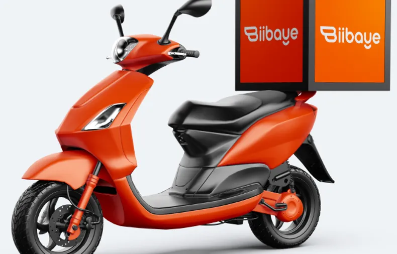 Bibaye brand identity design, logo, and delivery rider gear — image 1