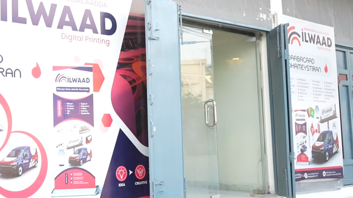 Ilwaad Printing signage manufacturing facility and ERP system dashboard