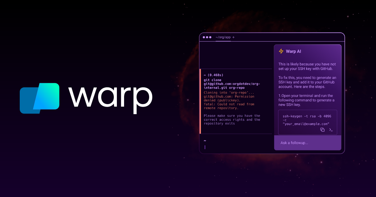 Warp AI - AI fully integrated with your terminal