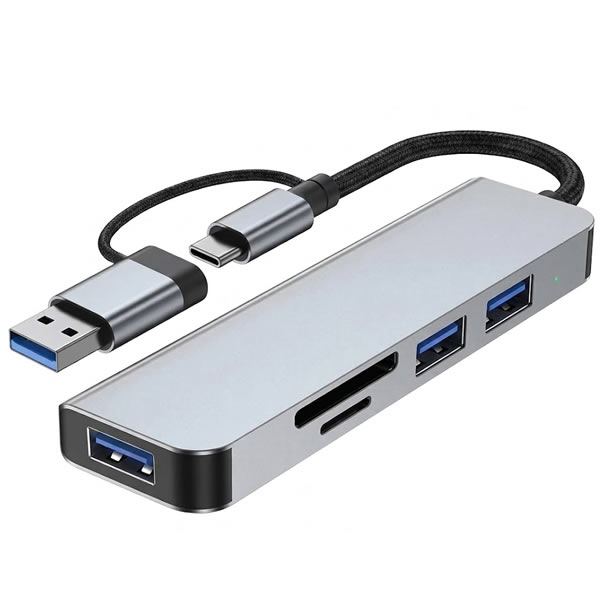HUB USB 5 en 1 - USB 2.0, 3.0, SD/TF Card vista 1