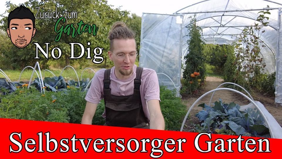 No Dig Gemüsegarten, Stromlose Bewässerung, 8m Folientunnel im