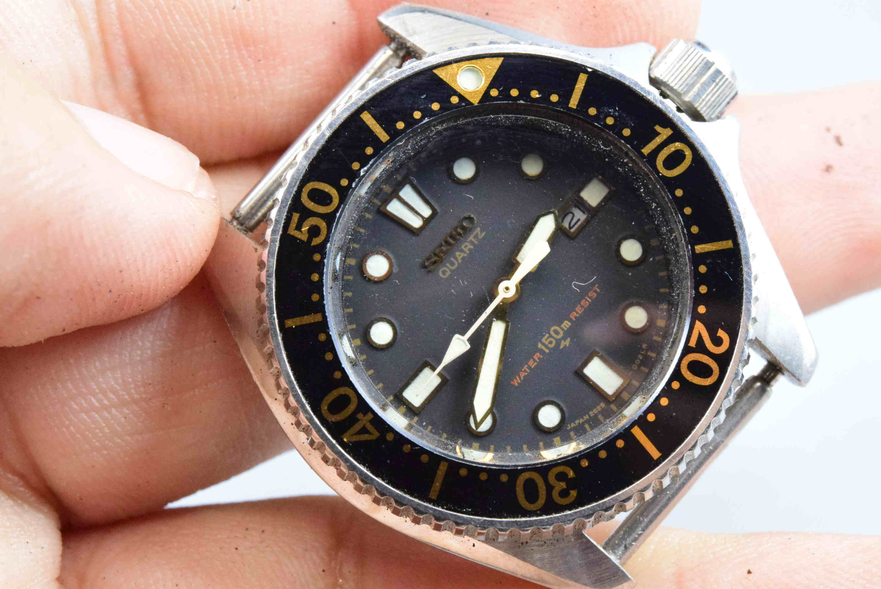 Vintage watch Seiko Driver 2625-0010 Black Men Quartz Round 33mm