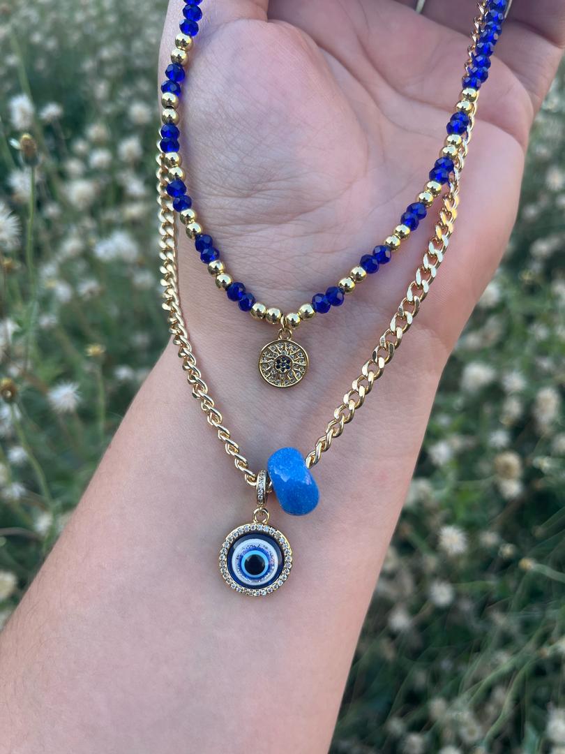 Cadena Cubana con Dije de ojo Turco_0