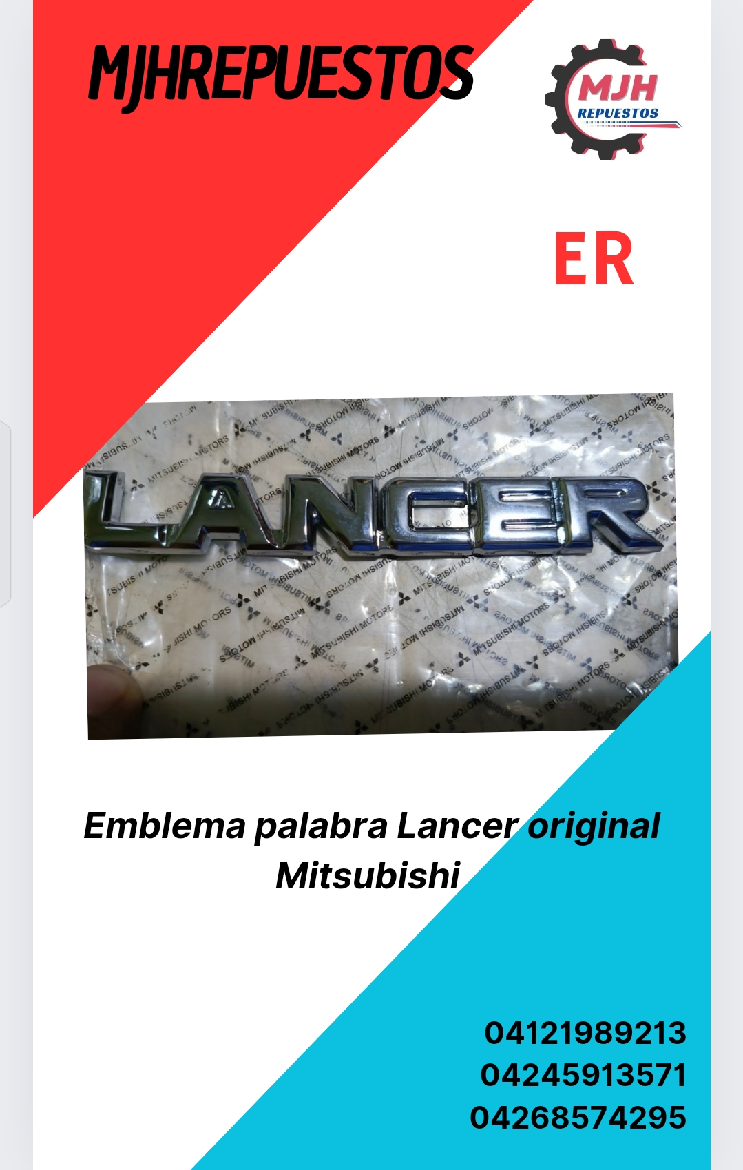 Emblema palabra Lancer original Mitsubishi_0