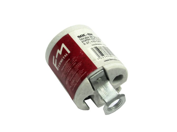 Socate porcelana para Plafon con Niple - E27_0