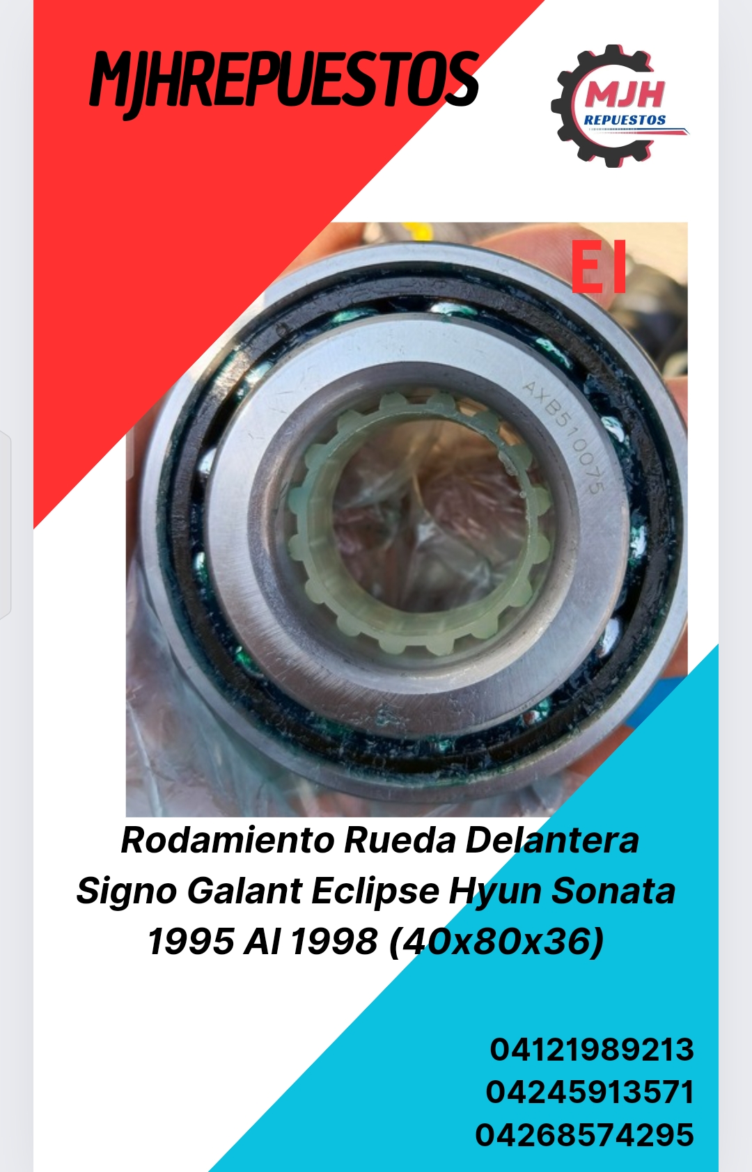 Rodamiento Rueda Delantera Signo Galant Eclipse Hyun Sonata 1995 ΑΙ 1998 (40x80x36_0