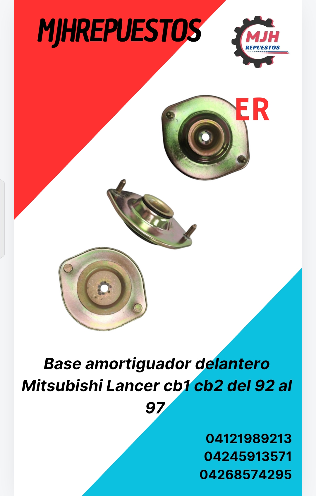 Base amortiguador delantero Mitsubishi Lancer cb1 cb2 del 92 al 97_0