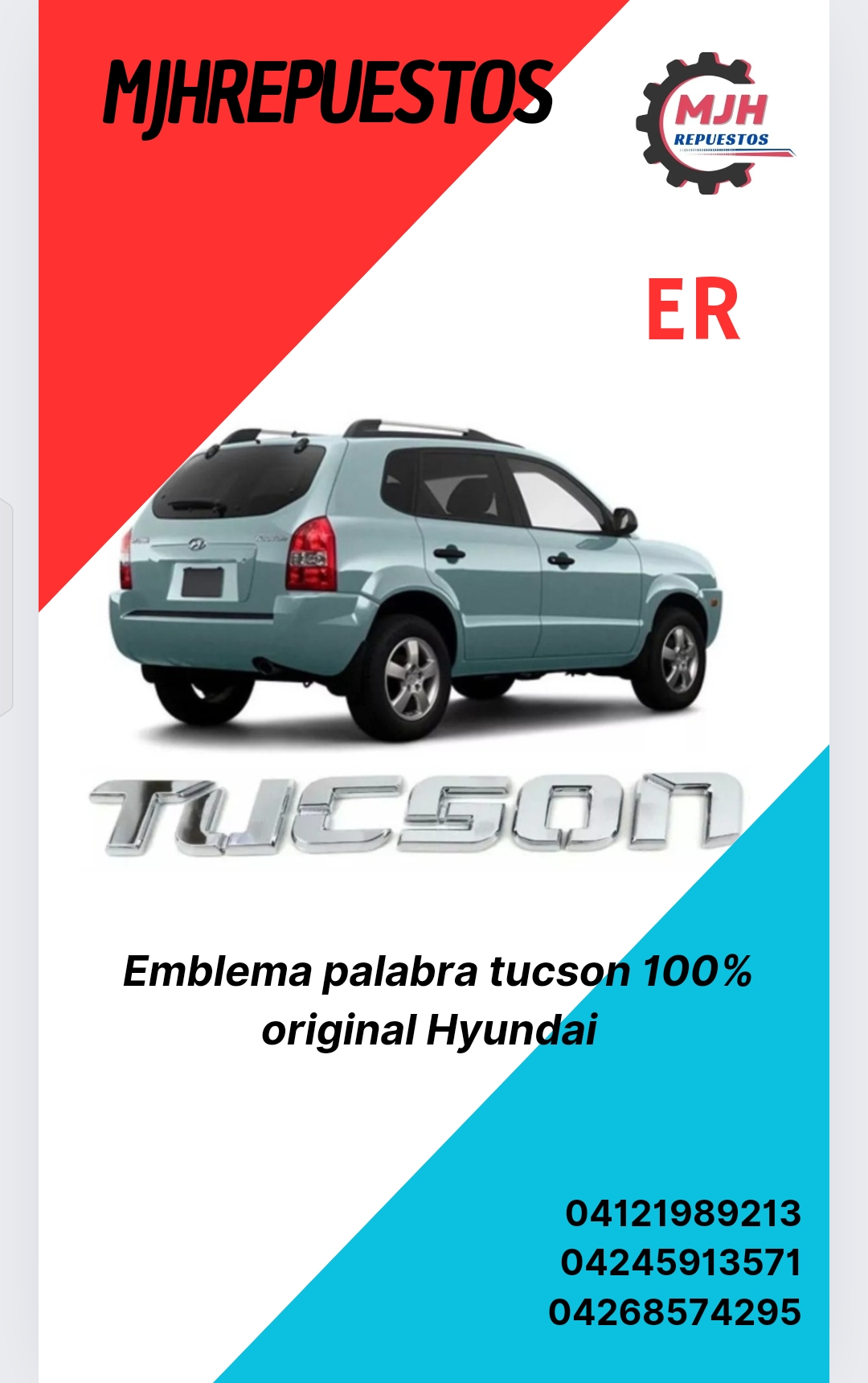 Emblema palabra tucson 100% original Hyundai_0