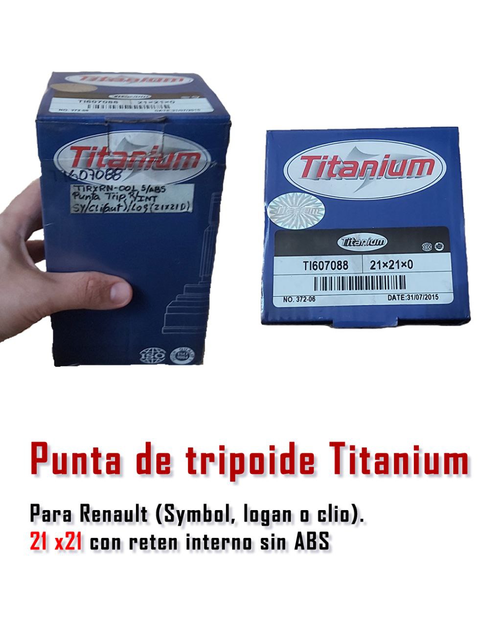 Punta de Tripoide Titanium 21x21 sin ABS para Renault Logan, Symbol y Clio_0