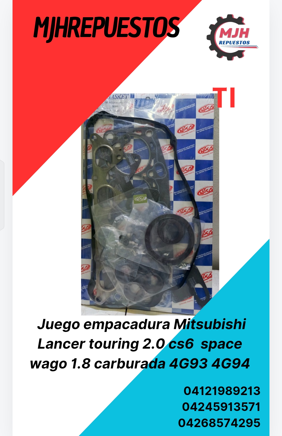 Juego empacadura Mitsubishi Lancer touring 2.0 cs6 4G93 4G94_0